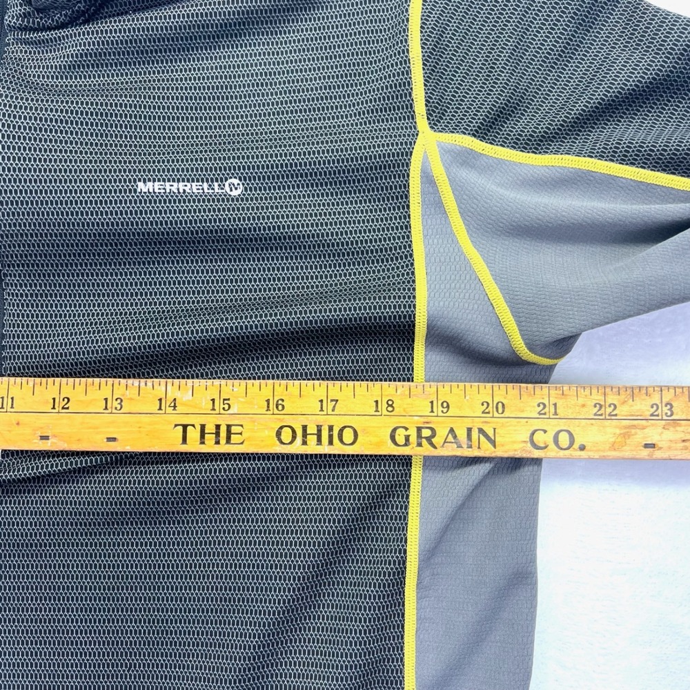 Merrell Mens SelectWick Quarter Zip Pullover‎ Charcoal Grey Yellow L MF20739 - Picture 8 of 8